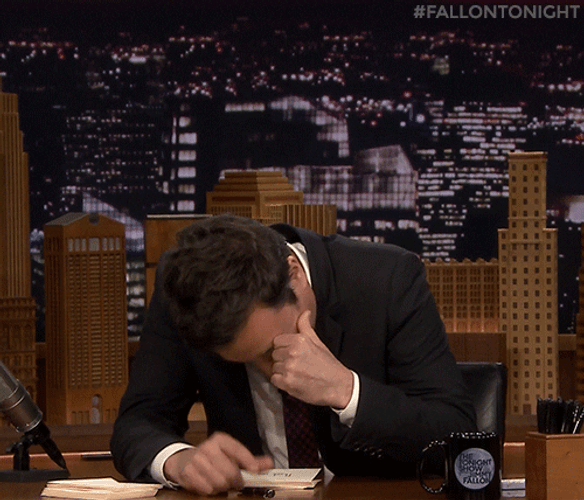 Jimmy Fallon Hide Face Laughing Hysterically