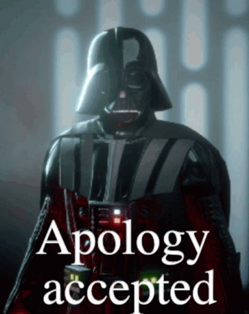 Darth Vader Apology Accepted