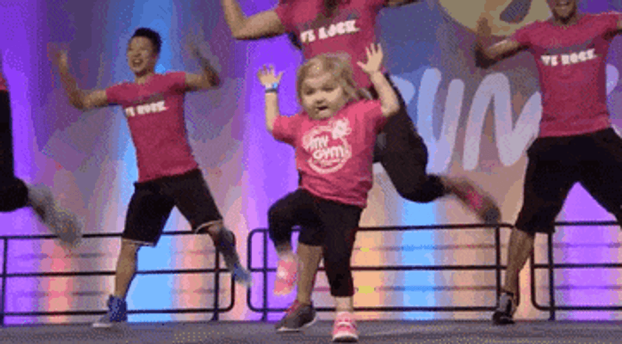 Cute Baby In Pink Exercise Dance