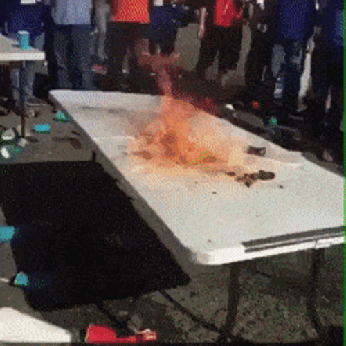 Buffalo Bills Fan Burning Table
