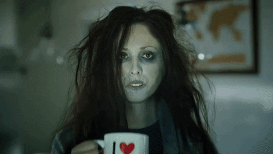 Zombie Drinking Coffee