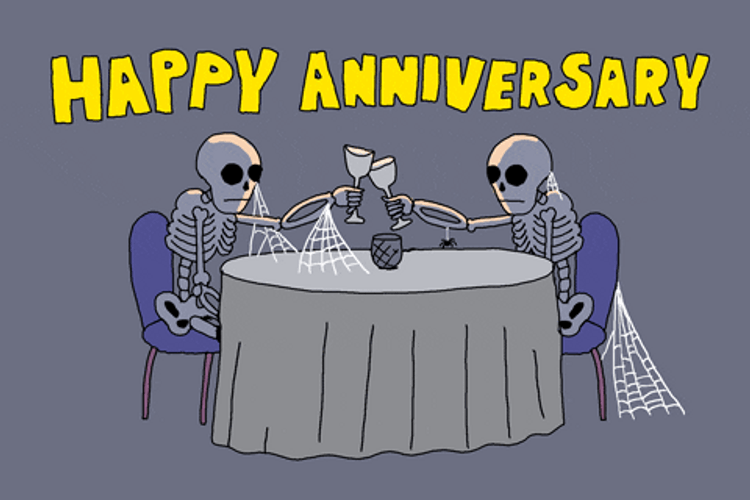 Happy Anniversary Skeleton Couple