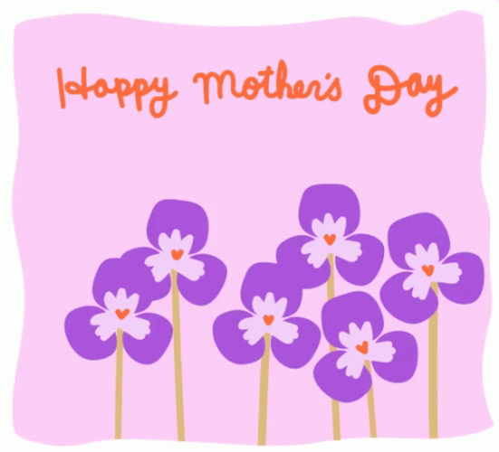 Happy Mothers Day Purple Flowers