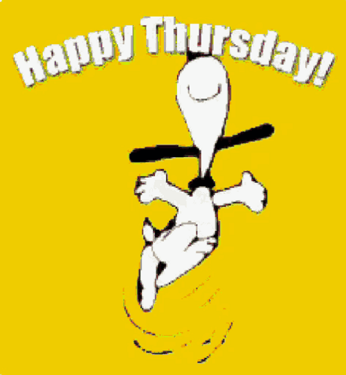 Jumping Snoopy Happy Thursday