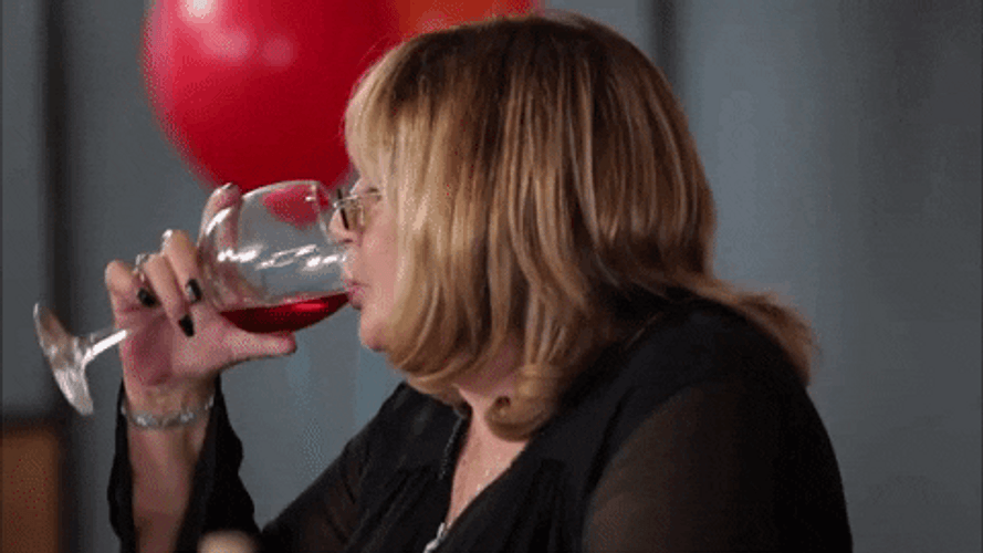 Penny Marshall Drinking Wine