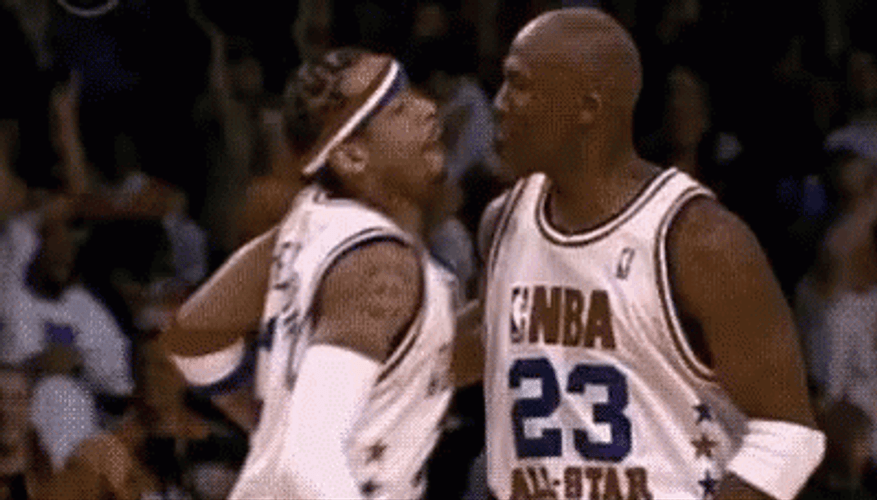 Michael Jordan Allen Iverson Chest Bump
