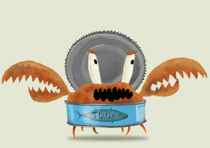 Crab Garbage Tuna Can