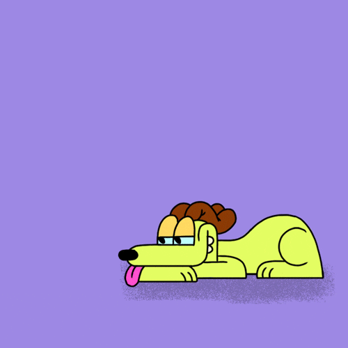 Tired Cartoon Dog Yawning