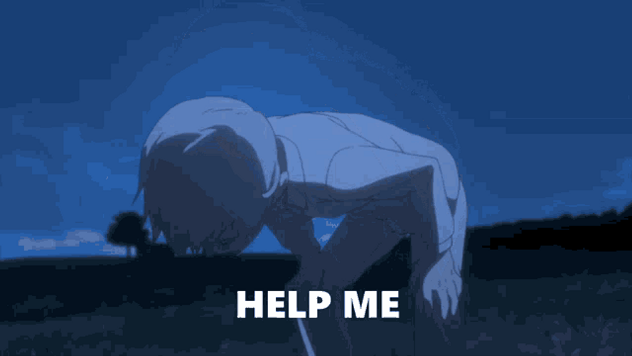 Help Me Anime Boy Deep Breaths