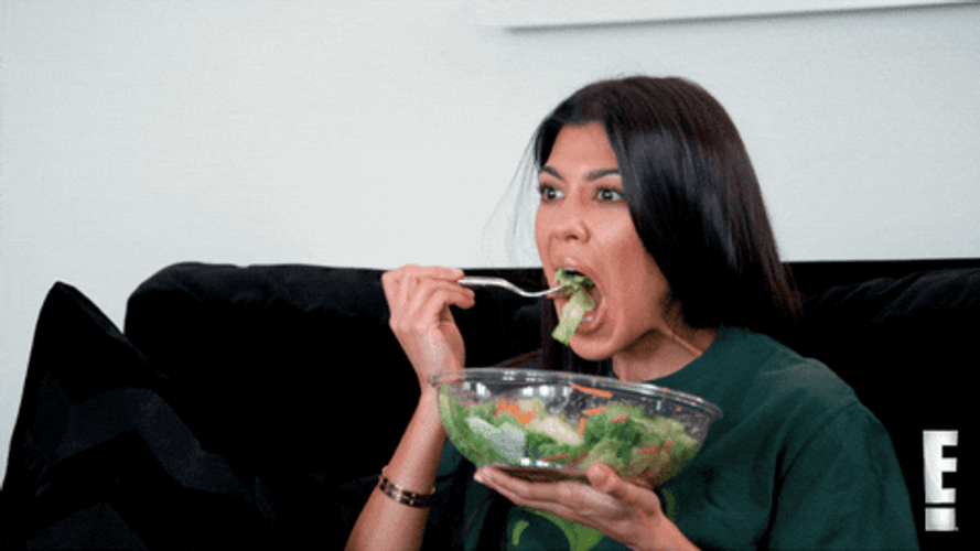 Kourtney Kardashian Eating Salad