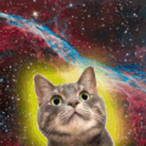 Cute Space Cat Colorful Galaxy