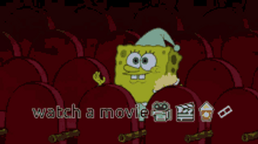 Spongebob Watching Movie Popcorn