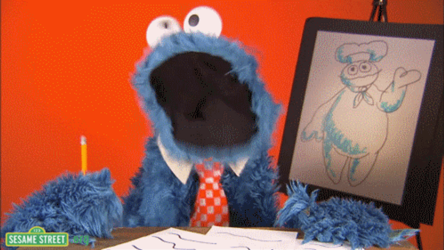 Blue Muppet Cookie Monster