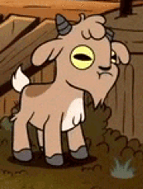 Cartoon Goat Chewing
