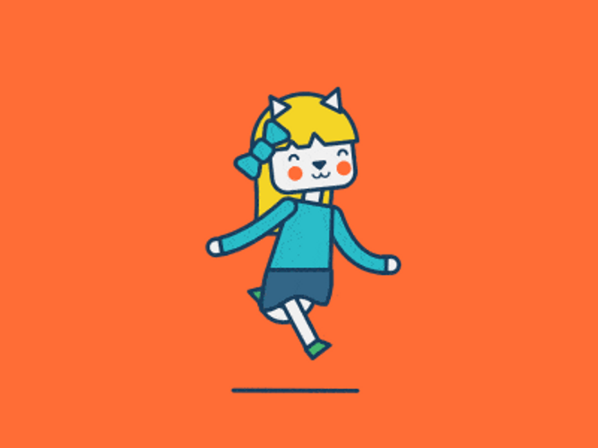 Running Cartoon Girl