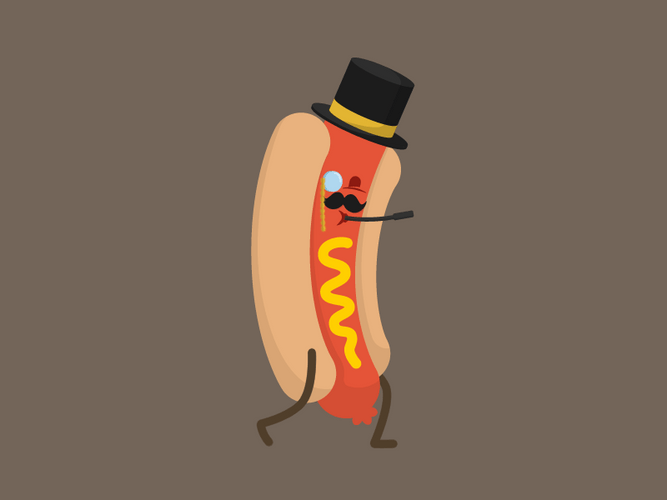 Hot Dog Food Cartoon