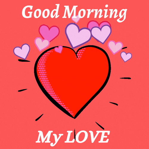 Good Morning My Love Cartoon Hearts