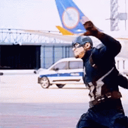 Captain America Throwing Shield