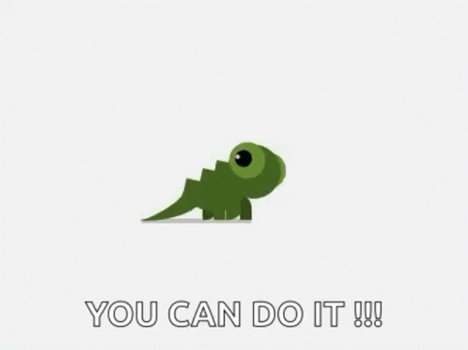 You Can Do It Cute Cartoon Lizard
