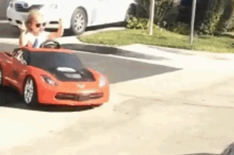 Cool Kid Riding Car