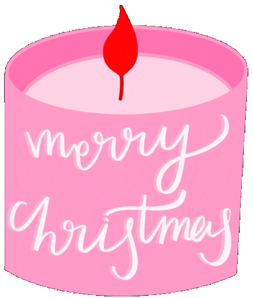 Merry Christmas Pink Candle