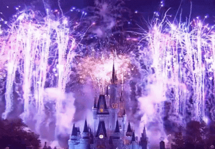 Shanghai Disneyland Purple Fireworks