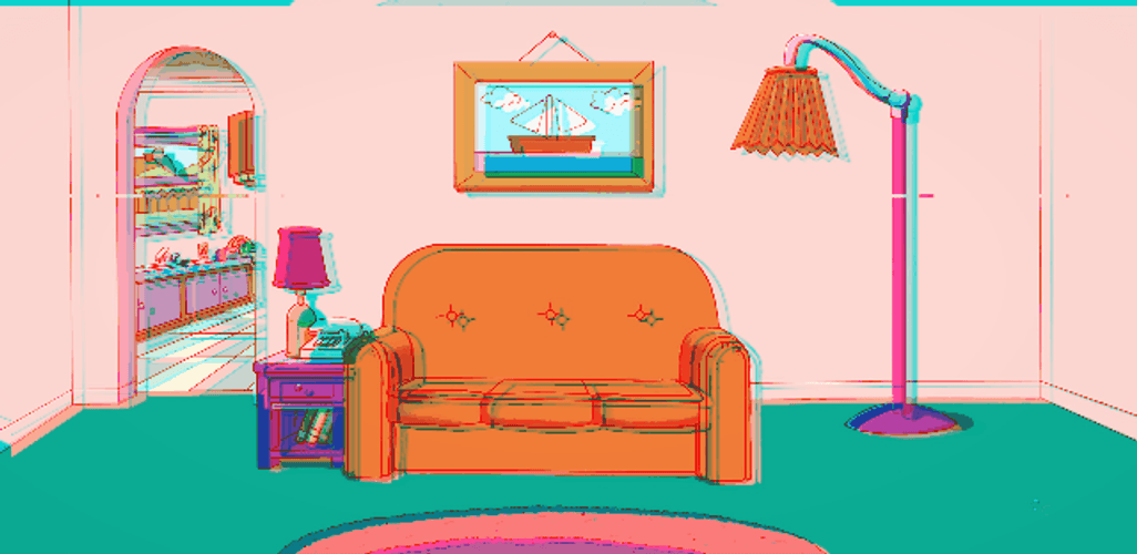 Simpsons Living Room Animated