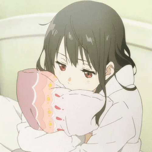 Anime Sad Girl Hugging Pillow