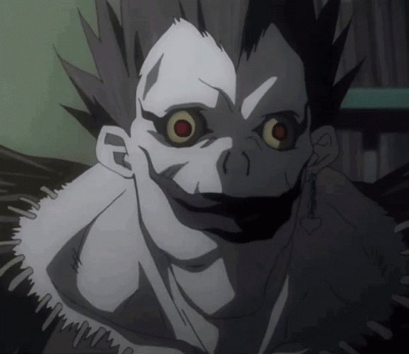 Creepy Anime Death Note Ryuk Chewing