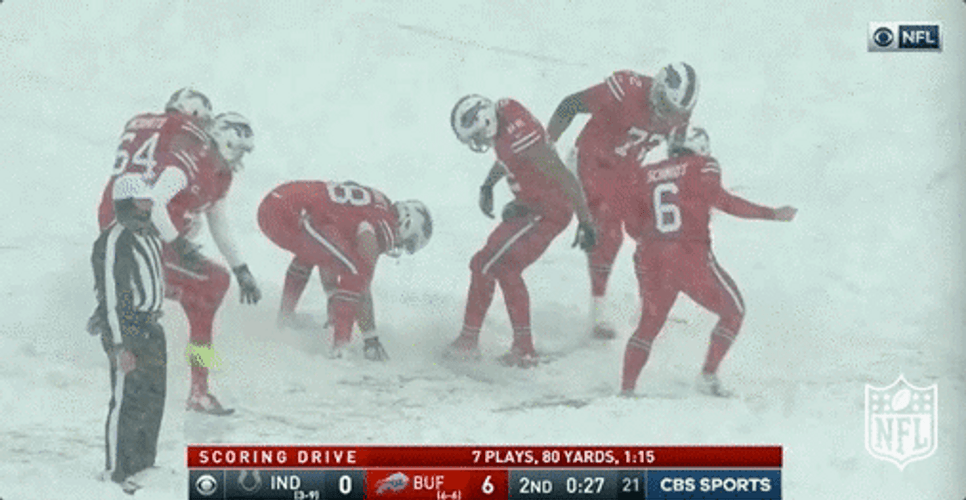 Buffalo Bills Playing In Snow