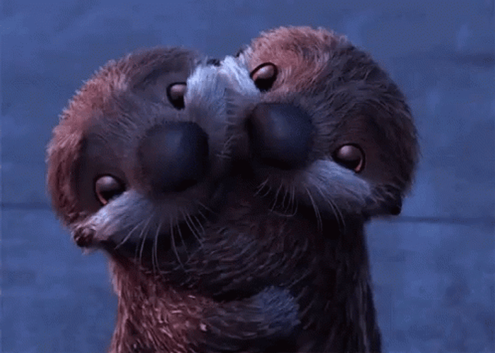 Sea Otters Hug