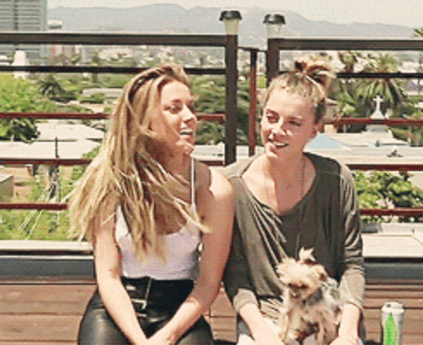 Amber Heard With Her Friend