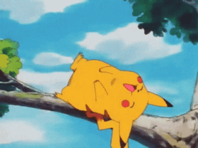 Pikachu Laughing On Tree