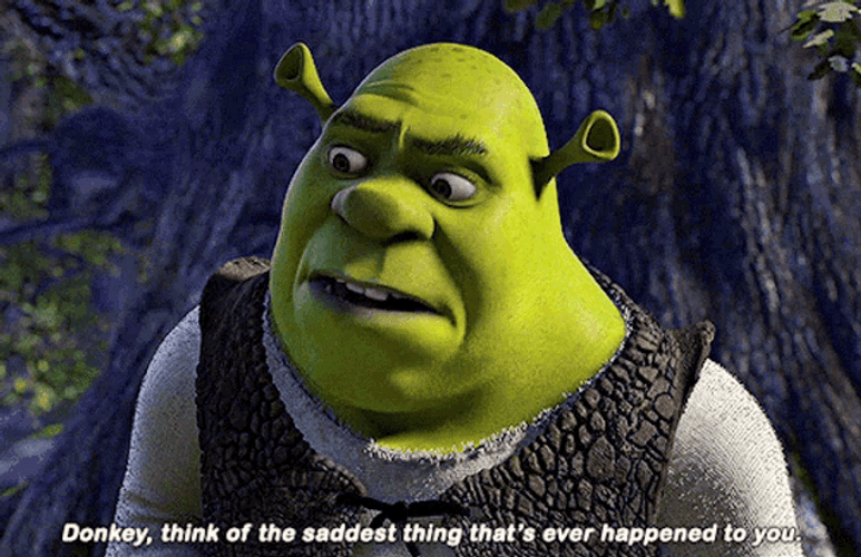Shrek Think Of Saddest Thing