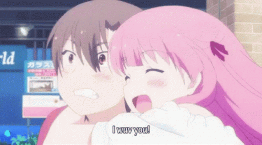 Anime Couple Hug I Wuv You