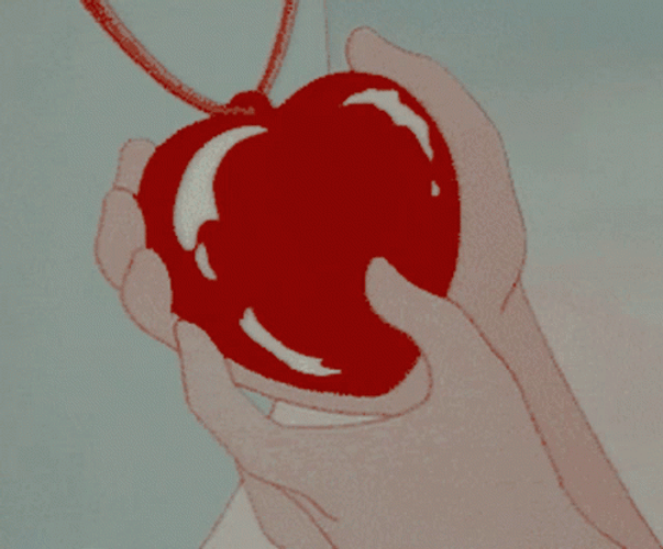 Aesthetic Anime Red Heart Locket
