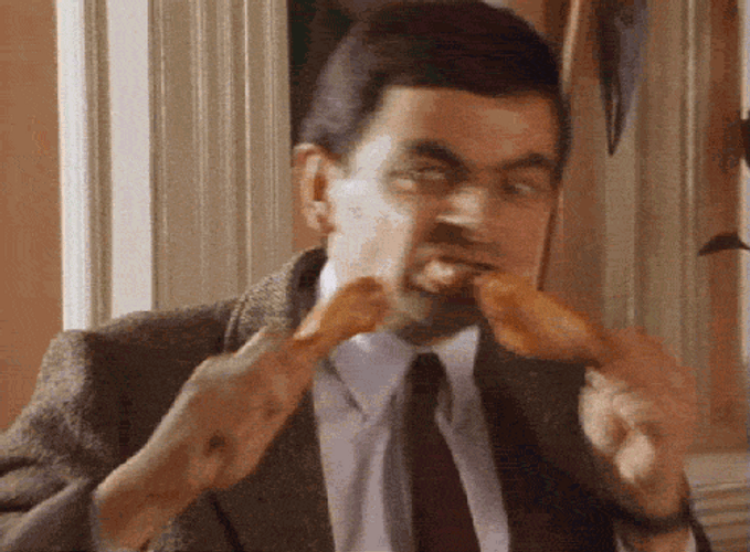 Mr Bean Eating Chicken