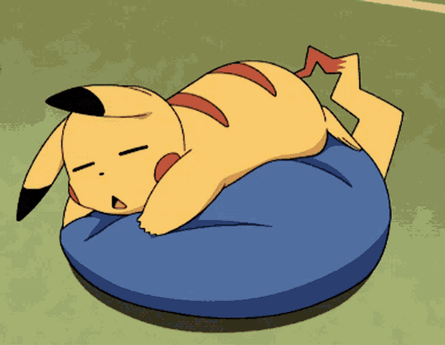 Pikachu Sleeping Carefree