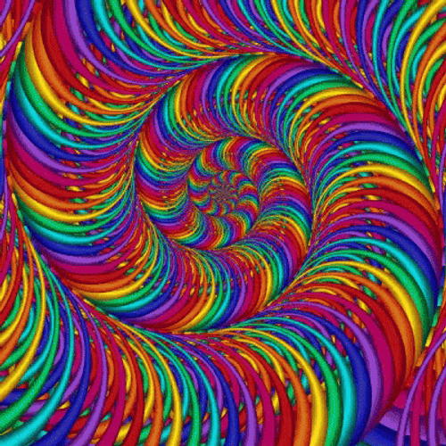 Psychedelic Color Slinky Spiral