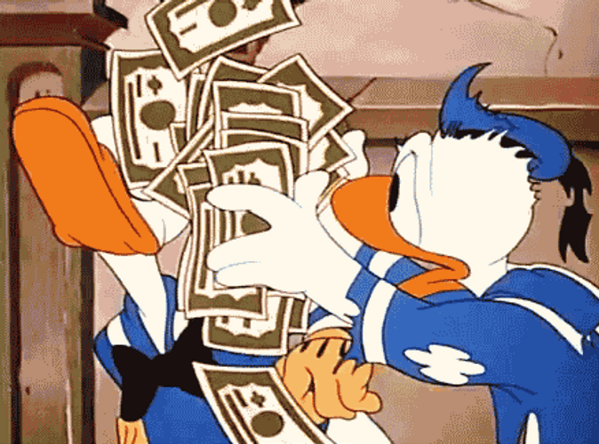 Donald Duck Slapped With Money