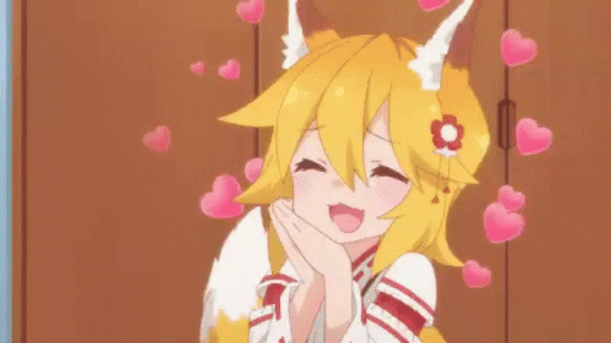 Anime Girl Happy In Love