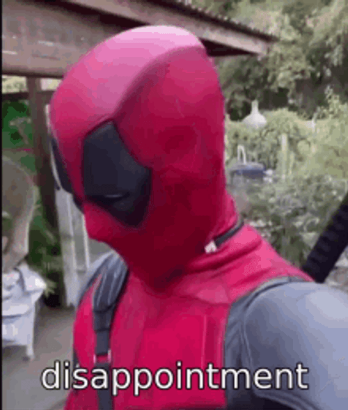 Disappointed Deadpool Closeup