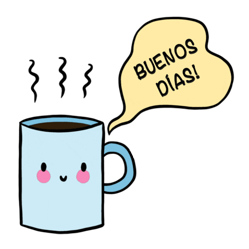 Cartoon Coffee Buenos Dias