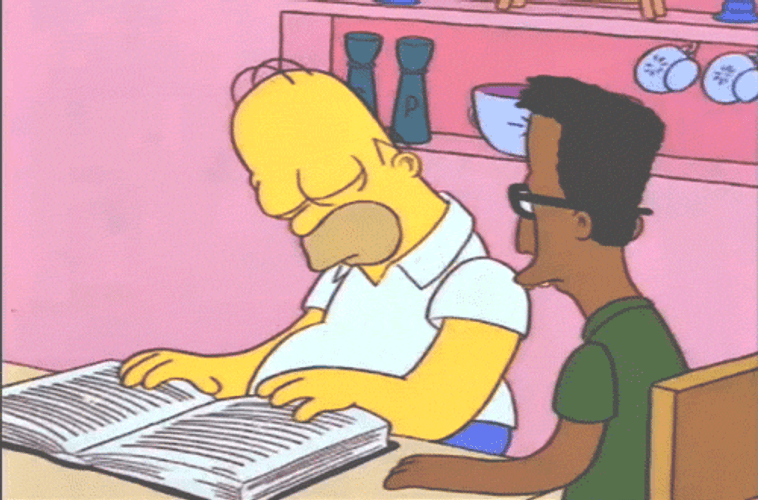 Homer Reading And Sleeping