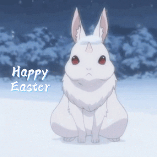 Happy Easter White Cute Bunny