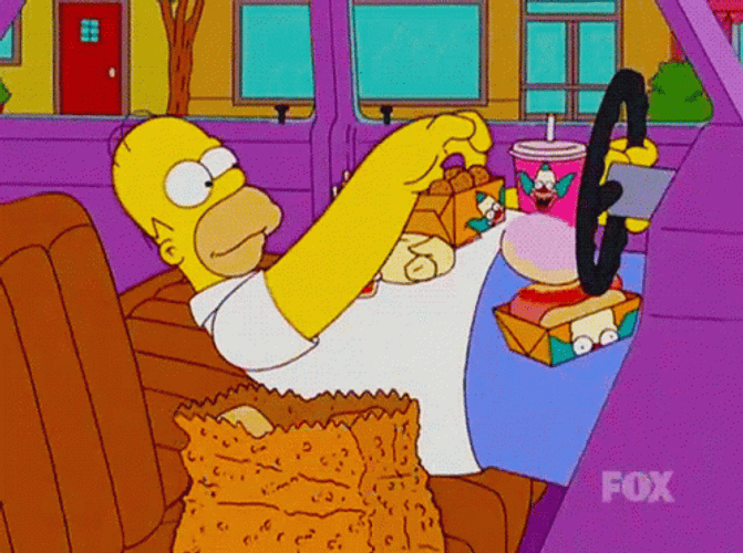 Homer Simpson Eating In Car