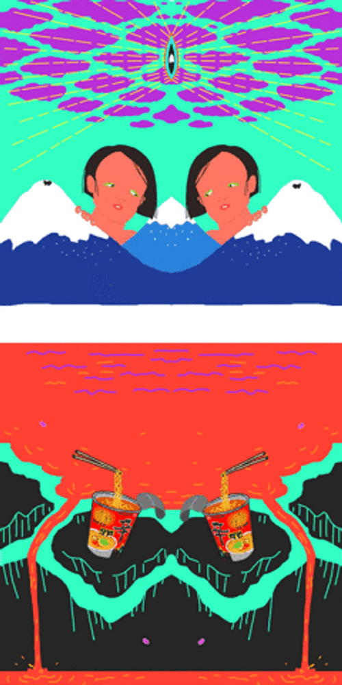 Collage Art Ramyun Volcano