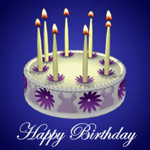 Twirling Purple Birthday Cake