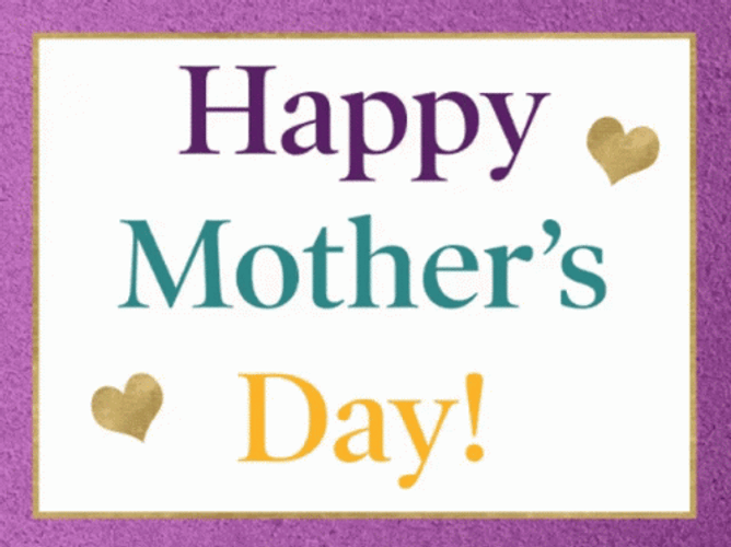 Happy Mothers Day Purple Gold Greetings