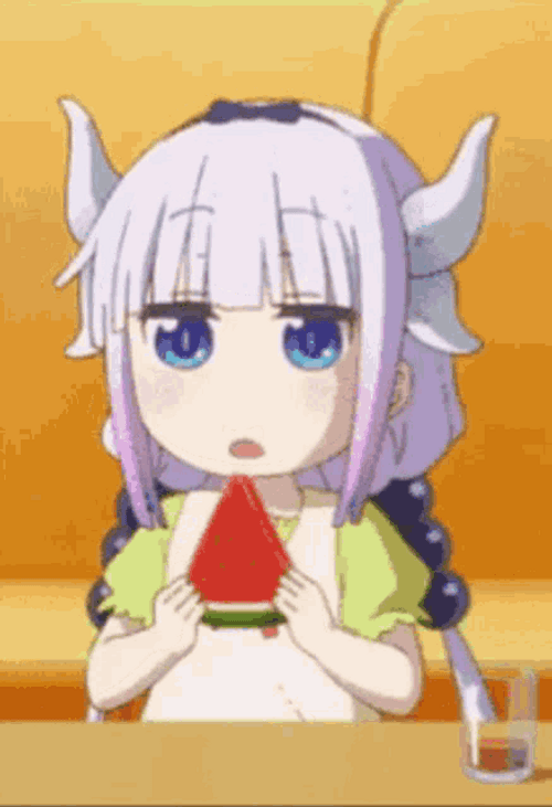 Dragon Maid Kanna Eating Fruit